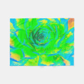 Lime Green Chartreuse Succulent Sedum Rosette Fleece Deken (Voorkant (Horizontaal))