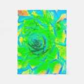 Lime Green Chartreuse Succulent Sedum Rosette Fleece Deken (Voorkant)