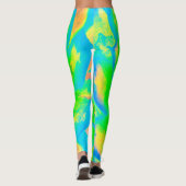 Lime Green Chartreuse Succulent Sedum Rosette Leggings (Achterkant)