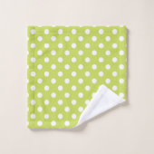 Lime Green Chartreuse & White Polka Dots Dot Dot Bad Handdoek (Wasdoekje)