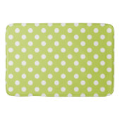 Lime Green Chartreuse & White Polka Dots Dot Dot Badmat (Voorkant)