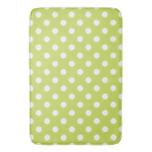 Lime Green Chartreuse & White Polka Dots Dot Dot Badmat (Voorkant Verticaal)