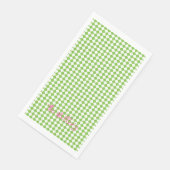 Lime Green Check Pink NAME Festive Fun Preppy Servet (Hoek)