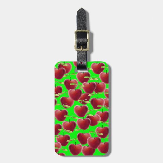 Lime Green Cherry Splash Bagagelabel (Voorkant verticaal)
