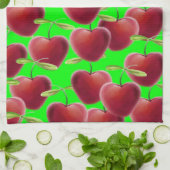 Lime Green Cherry Splash Theedoek (Gevouwen)