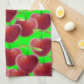 Lime Green Cherry Splash Theedoek (Quarter Fold)