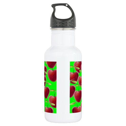 Lime Green Cherry Splash Waterfles (Achterkant)