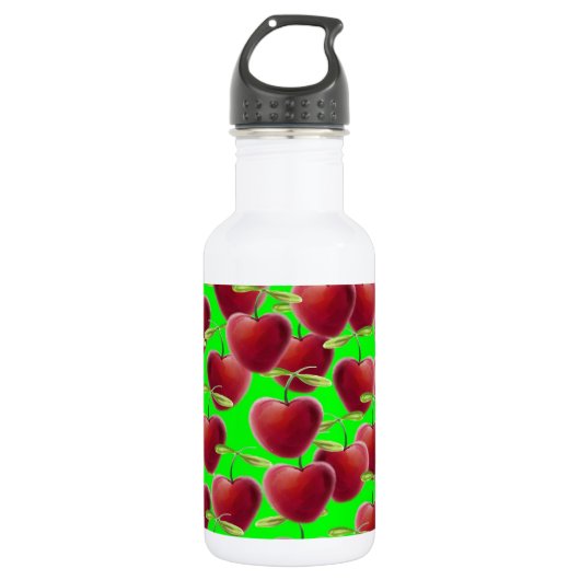 Lime Green Cherry Splash Waterfles (Voorkant)