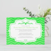 Lime Green Chevron Bridal Shower Invitations Kaart (Staand voorkant)