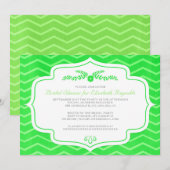 Lime Green Chevron Bridal Shower Invitations Kaart (Voorkant / Achterkant)