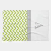 Lime Green Chevron Monogram Theedoek (Horizontaal)