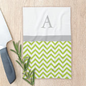 Lime Green Chevron Monogram Theedoek