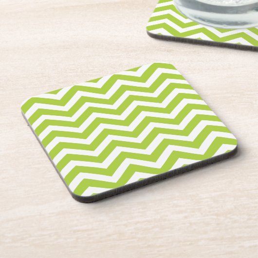 Lime Green Chevron Onderzetters (Linkerzijde)