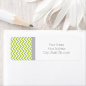 Lime Green Chevron Return Adress Etiket (Insitu)