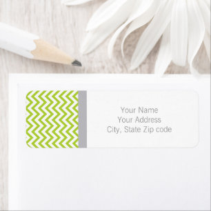 Lime Green Chevron Return Adress Etiket