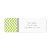Lime Green Chevron Return Adress Etiket (Voorkant)