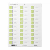 Lime Green Chevron Return Adress Etiket (Full Sheet)