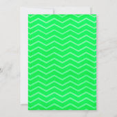 Lime Green Chevron Stripes Wedding Invitations Kaart (Achterkant)