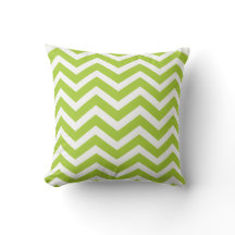 Lime Green Chevron Toss Pillow