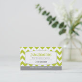 Lime Green Chevron Visitekaartje (Staand voorkant)