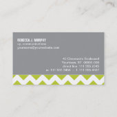 Lime Green Chevron Visitekaartje (Achterkant)