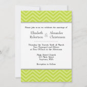 Lime Green Chevron Wedding Invitation Kaart (Voorkant)