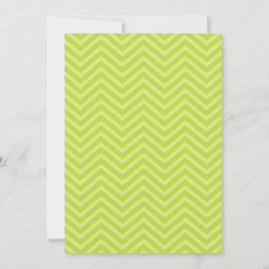 Lime Green Chevron Wedding Invitation Kaart (Achterkant)