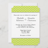 Lime Green Chevron Wedding Invitation Kaart (Voorkant)