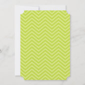 Lime Green Chevron Wedding Invitation Kaart (Achterkant)