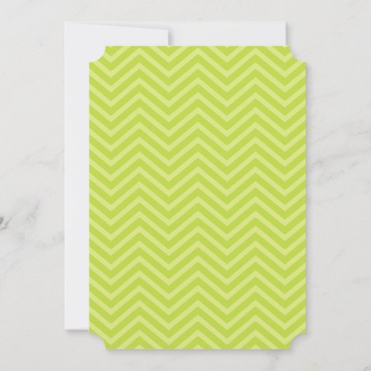 Lime Green Chevron Wedding Invitation Kaart (Achterkant)