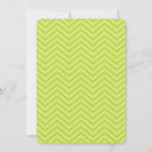 Lime Green Chevron Wedding Invitation Kaart (Achterkant)