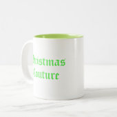 Lime Green Christmas Couture Tweekleurige Koffiemok (Voorkant links)