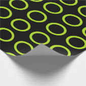 Lime Green Circles Black Cadeaupapier (Hoek)