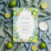 Lime Green Citrus Blossom Wedding Kaart
