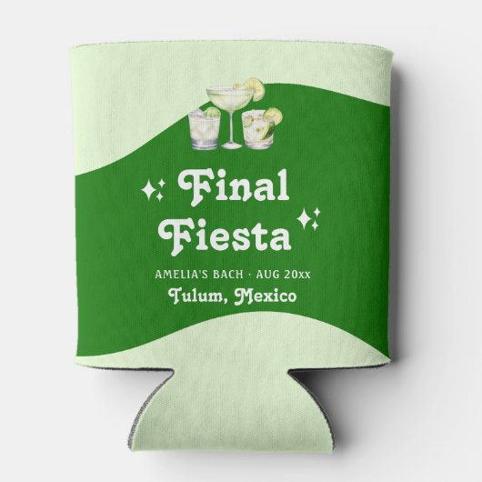 Lime Green Citrus Final Fiesta Bachelorette Blikjeskoeler (Achterkant)