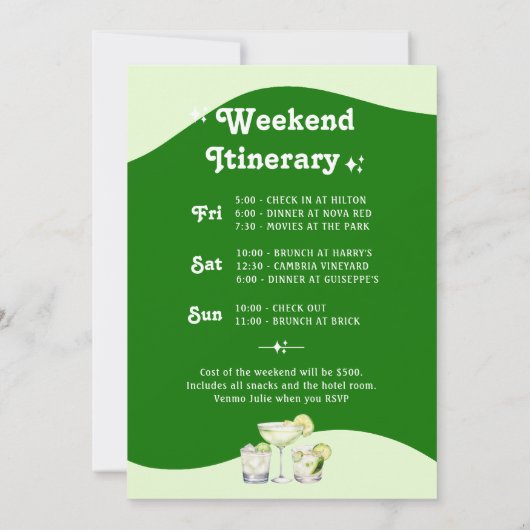 Lime Green Citrus Final Fiesta Bachelorette Kaart (Achterkant)