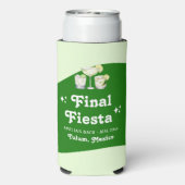 Lime Green Citrus Final Fiesta Bachelorette Seltzer Blikjeskoeler (Seltzer Achterkant)