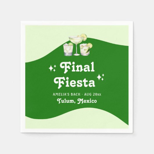 Lime Green Citrus Final Fiesta Bachelorette Servet (Voorkant)