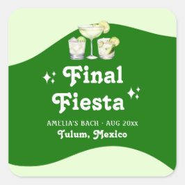 Lime Green Citrus Final Fiesta Bachelorette Vierkante Sticker