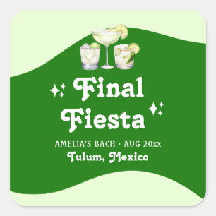 Lime Green Citrus Final Fiesta Bachelorette Vierkante Sticker