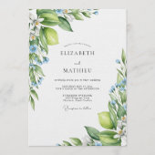 Lime Green Citrus Mediterranean Wedding Kaart (Voorkant)