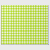 Lime Green Classic Gingham Check Patroon Cadeaupapier (Vlak)