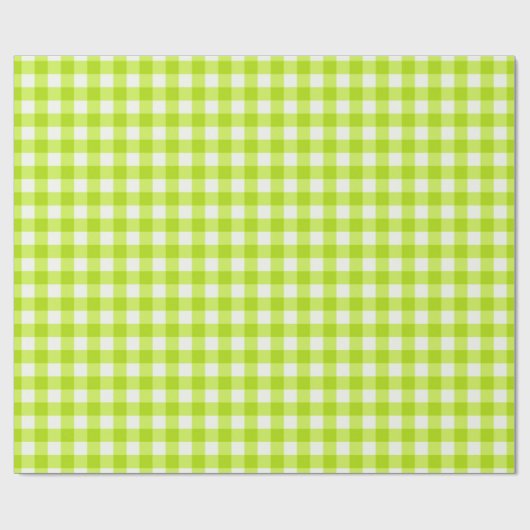 Lime Green Classic Gingham Check Patroon Cadeaupapier (Vlak)