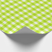 Lime Green Classic Gingham Check Patroon Cadeaupapier (Hoek)