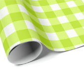 Lime Green Classic Gingham Check Patroon Cadeaupapier (Rol Hoek)