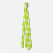 Lime Green Classic Gingham Check Patroon Stropdas (Achterkant)