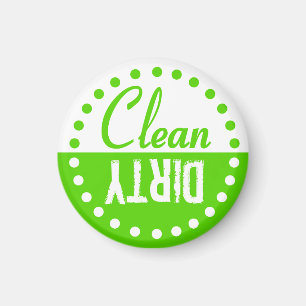 Lime Green Clean en Dirty Dishwasher Magnet
