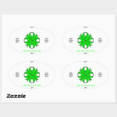 Lime Green Clover Ribbon Sjabloon door K Yoncich Ovale Sticker (Vel)