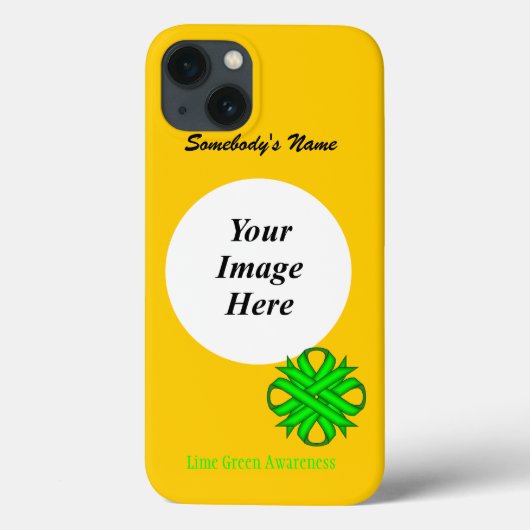 Lime Green Clover Ribbon Tmpl van Kenneth Yoncich Case-Mate iPhone Case (Achterkant)