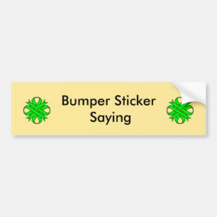 Lime Green Clover Ribbon van Kenneth Yoncich Bumpersticker